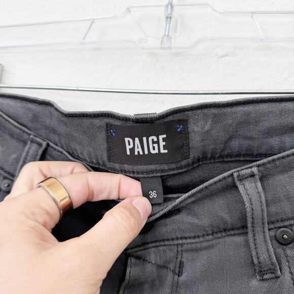 [Paige] Transcend Federal Slim Straight Burnham Gray Denim Jeans Stretch 36 x 32 - Picture 10 of 11